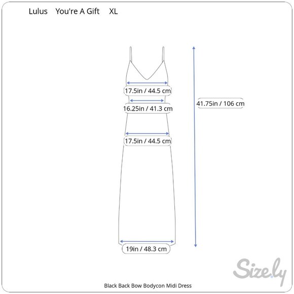 Lulus You're A Gift Back Bow Black Lined Bodycon Midi Slip Dress XL Side Zip - Picture 10 of 10